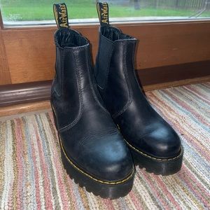 Dr. Martens womens Rometty Fashion Boot, Black, women’s 6 US